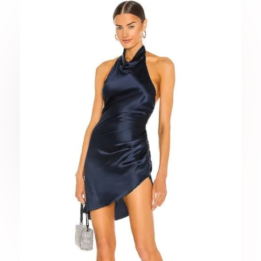Amanda Uprichard Samba Dress in Ink %100 Silk